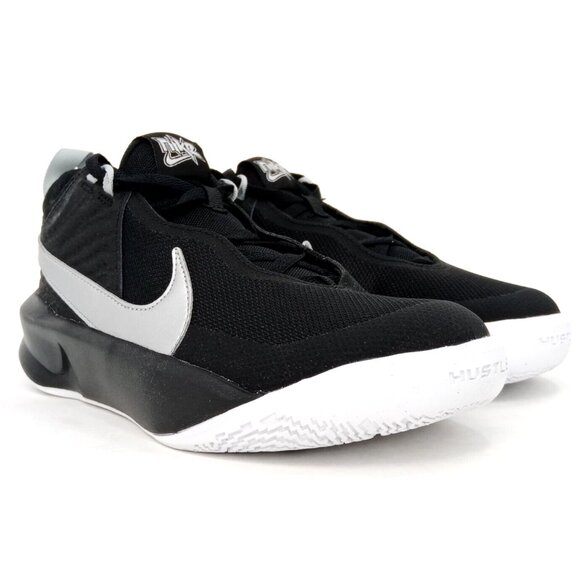 Big Kid's Nike Team Hustle D 10 Black/Metallic Silver-Volt (CW6735 004) 6.5Y - Picture 1 of 3